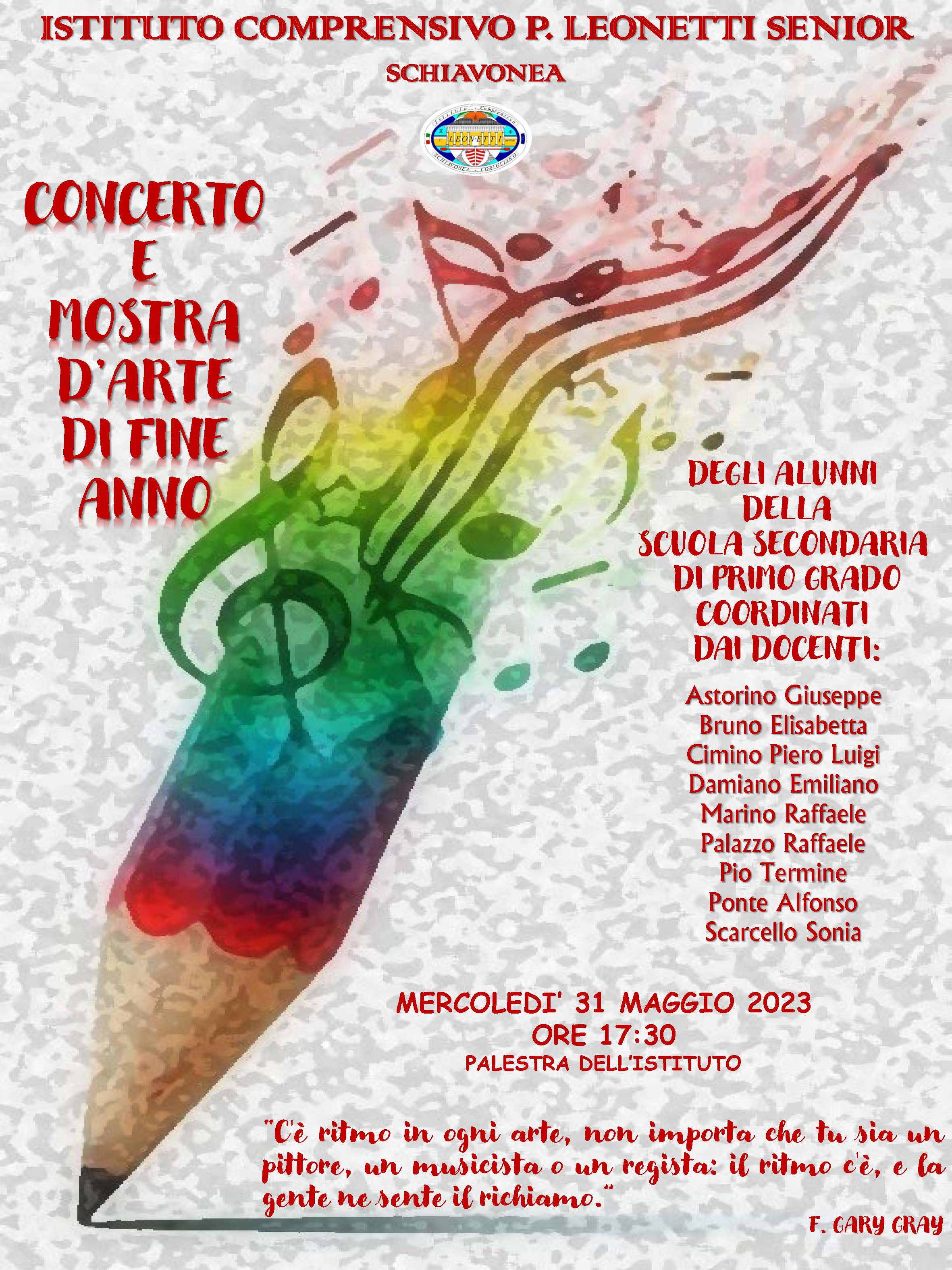 CONCERTO E MOSTRA FINE ANNO 31 MAGGIO 2023